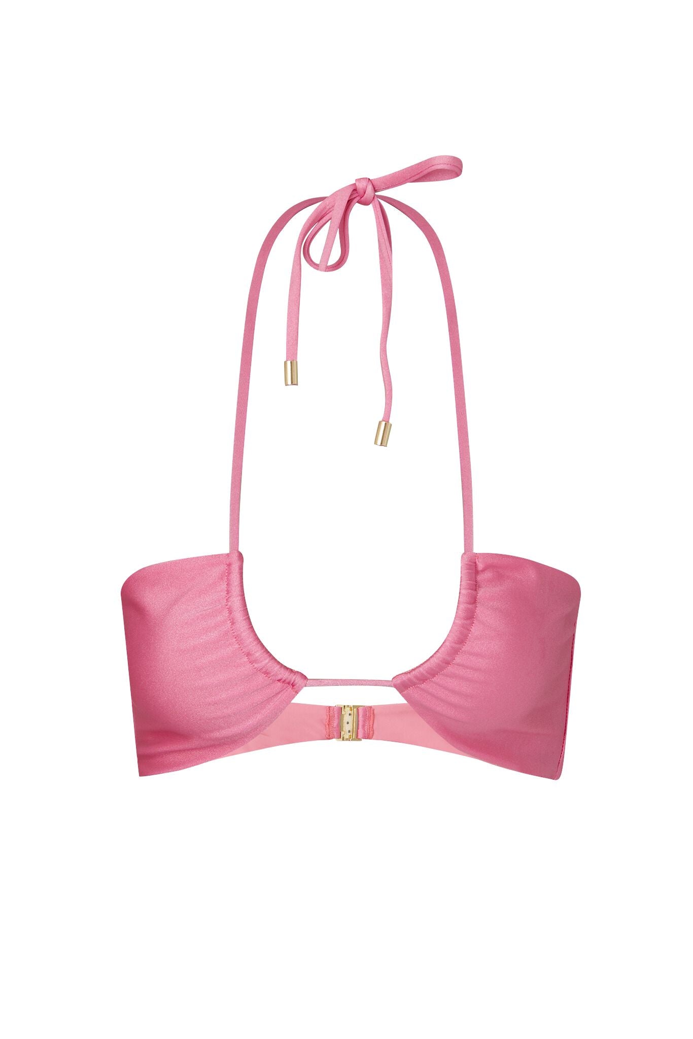 Elsa Halter Bikini Top - Lustrous Rose Pink
