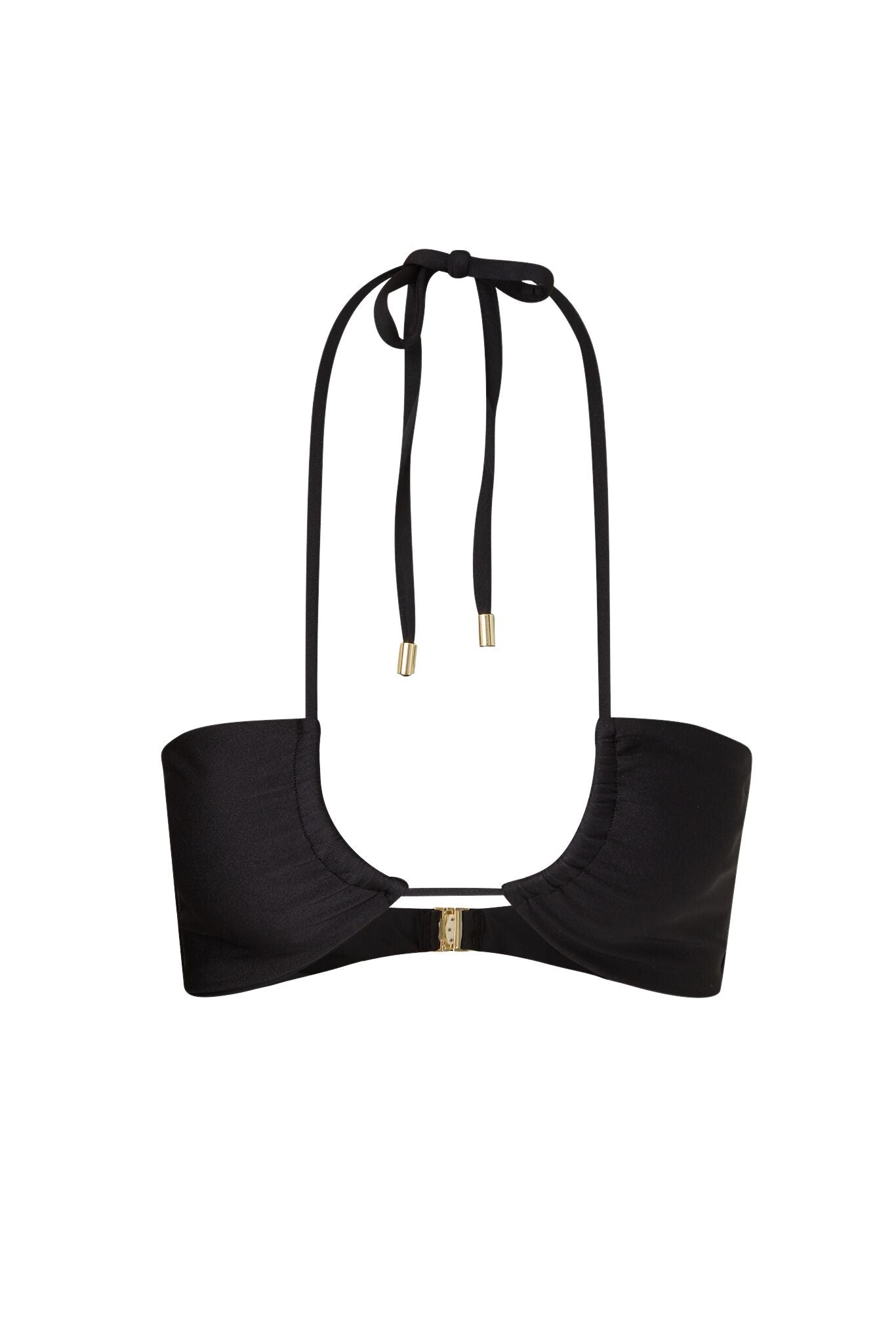 Elsa Halter Bikini Top - Lustrous Nero