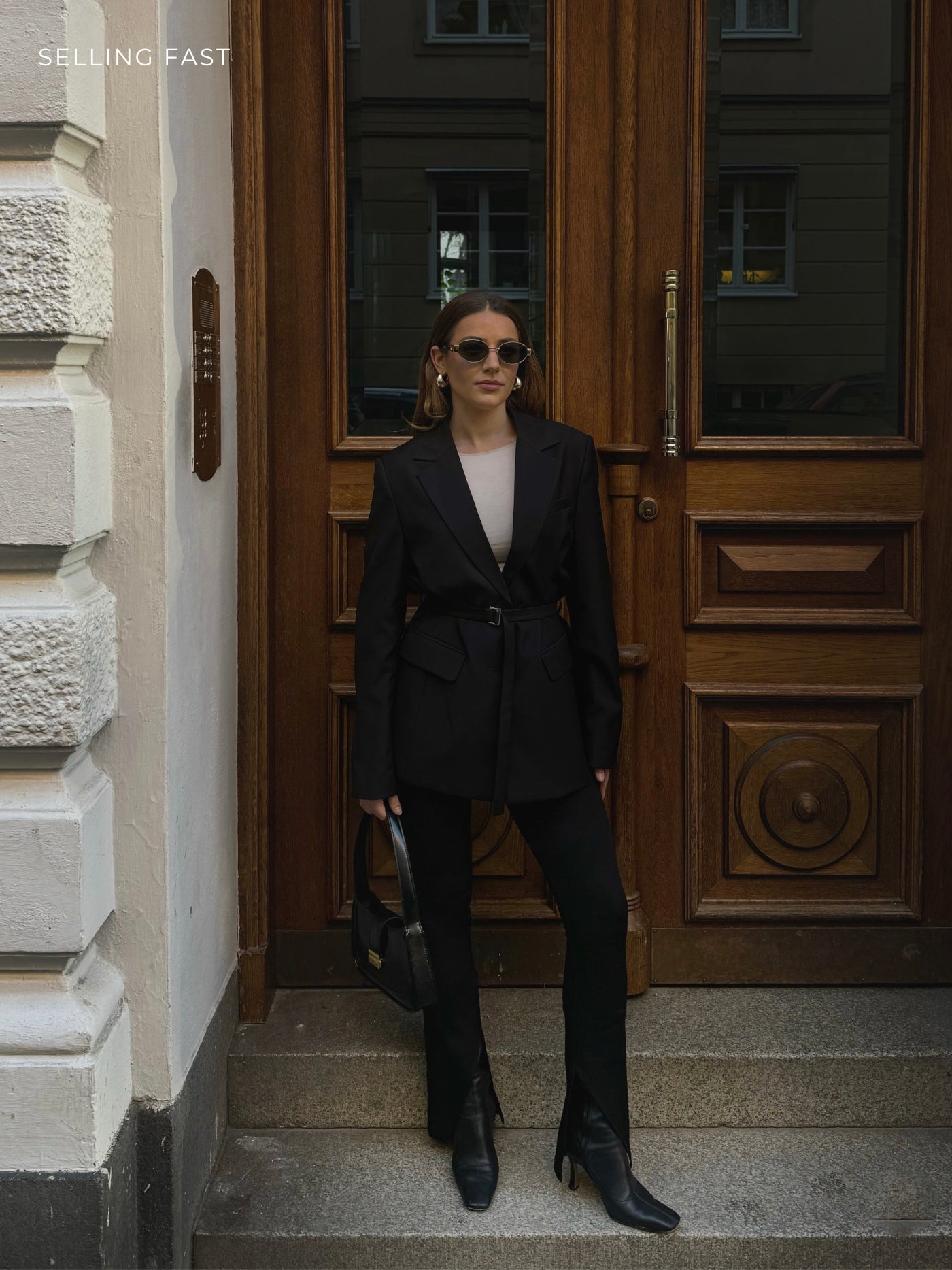 The Perfect Blazer with Belt in Black