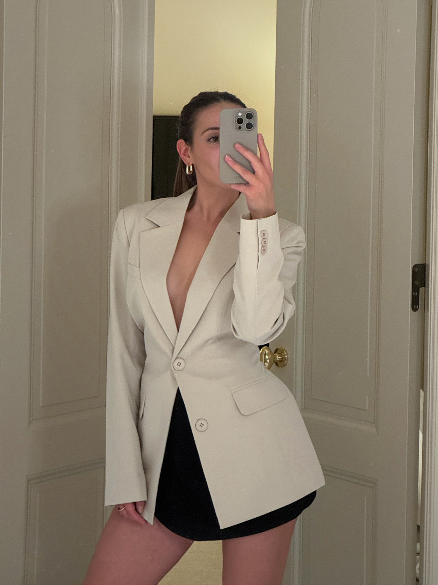 The Perfect Blazer with Belt in Ivory